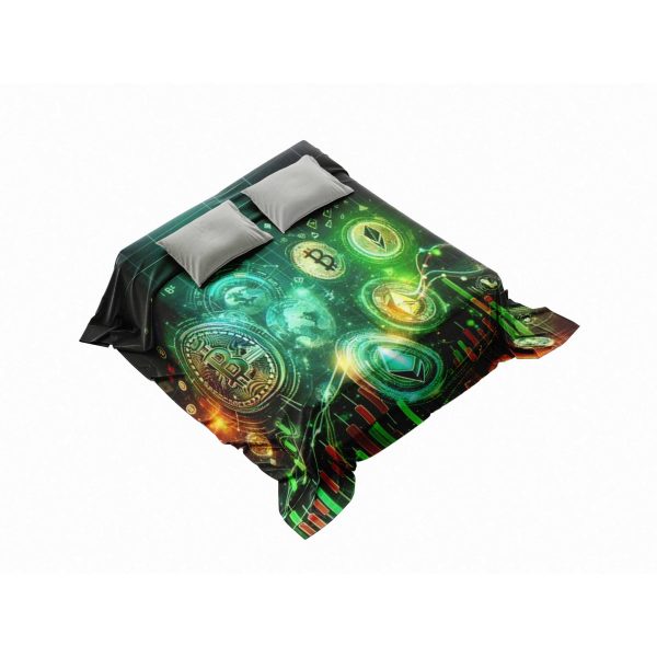 Crypto Visionary Blanket - Cozy & Fluffy Cryptocurrency Themed Throw - Image 4