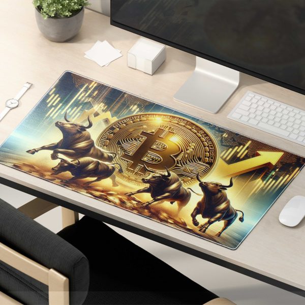 Bitcoin Bull Market Crypto Trading Mouse Pad - Non-Slip Rubber Base & Durable Stitched Edges - Image 5