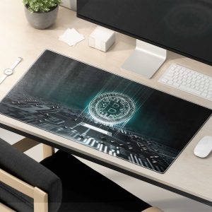 Bitcoin Grid Network Mouse Pad - Blockchain Infrastructure Desk Mat