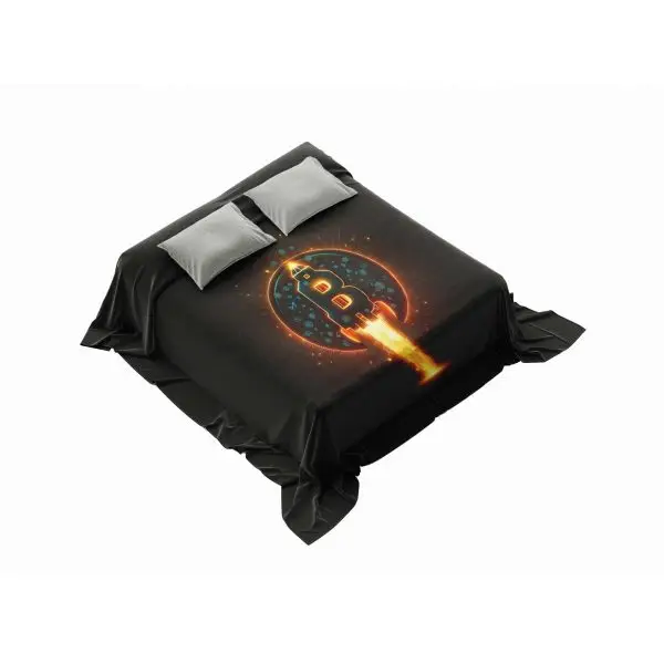 "Bitcoin Launchpad" Crypto Rocket Ascent Blanket - Propel Your Comfort - Image 4