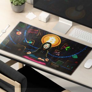 Crypto Hacker Zen Mouse Pad - Bitcoin Meditation & Digital Serenity