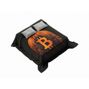 Radiant Flame Bitcoin Plush Blanket