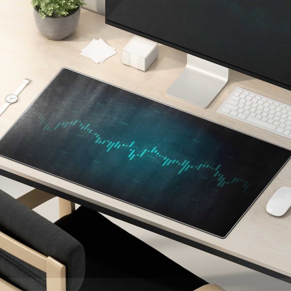 Global Financial Markets Trading Chart Mouse Pad - Teal Candlesticks - Image 5