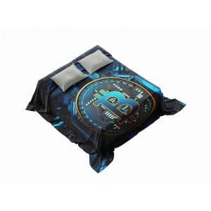 "Neo-Bitcoin Matrix" Digital Currency Blanket - Futuristic Cyber Comfort
