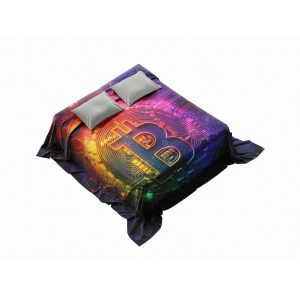 CyberBit™ Neon Bitcoin Circuitry Plush Blanket