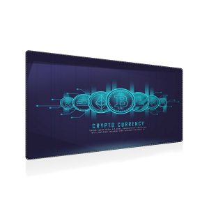 Crypto Currency Mining & Trading Mouse Pad - Non-slip Rubber Base & Stitched Edges