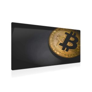 Minimalist Bitcoin Gold Coin Mouse Pad - Sleek Crypto Desk Accessory