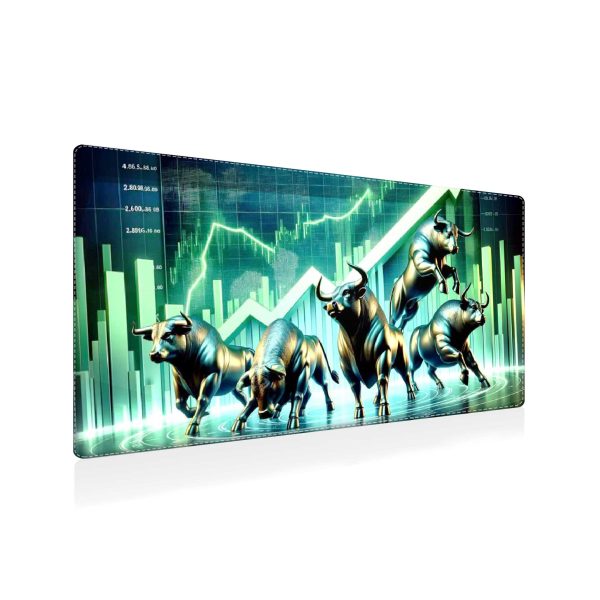 Wall Street Bulls & Upward Trend Mouse Pad - Powering Your Financial Endeavors