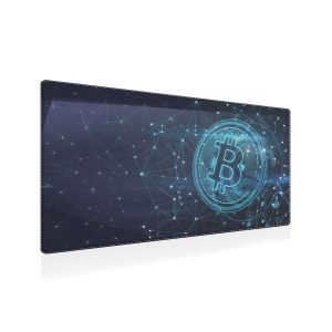 Bitcoin Network Grid Mouse Pad - Futuristic Crypto & Tech Desk Mat