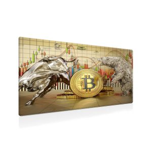 Bitcoin Bull vs. Bear Market Trading Mouse Pad - Non-Slip & Fade-Resistant
