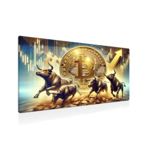 Bitcoin Bull Market Crypto Trading Mouse Pad - Non-Slip Rubber Base & Durable Stitched Edges