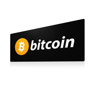 Classic Bitcoin Logo Text Gaming Mouse Pad - Minimalist Crypto Desk Mat