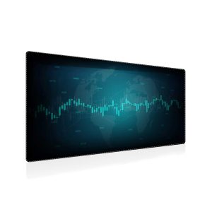 Global Financial Markets Trading Chart Mouse Pad - Teal Candlesticks