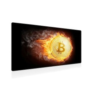 Bitcoin On Fire Gaming Mouse Pad - Hot Crypto Desk Mat