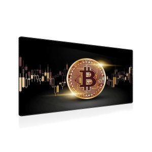 Bitcoin Candle Chart Glow Mouse Pad - Crypto Trading Desk Mat