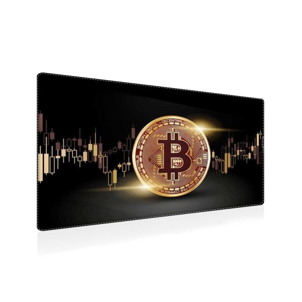 Bitcoin Candle Chart Glow Mouse Pad - Crypto Trading Desk Mat