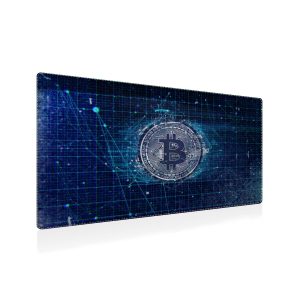 Bitcoin Blockchain Grunge Mouse Pad - Industrial Tech Desk Mat