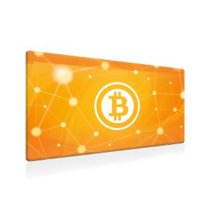 Glowing Bitcoin Network Mouse Pad - Futuristic Blockchain Desk Mat