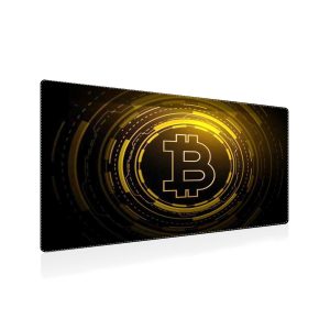 Bitcoin Gold Crypto Gaming Mouse Pad - Durable Stitched Edges & Non-Slip Base
