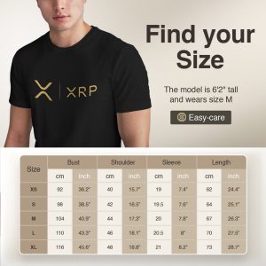 XRP Logo T-Shirt - Gold Design Crypto Tee - 100% Cotton