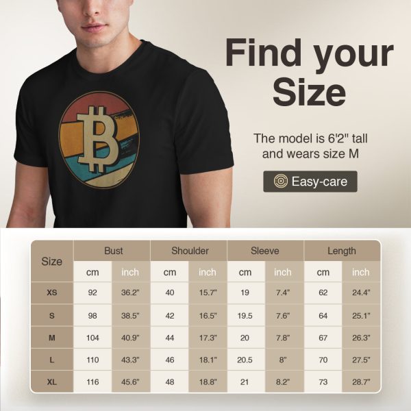 Retro Bitcoin T-Shirt - Vintage Sunset BTC Logo Tee - 100% Cotton - Image 5