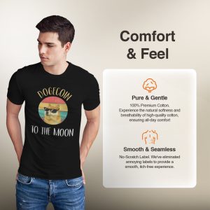Dogecoin "To The Moon" Crypto T-Shirt - Funny Meme Coin Tee - 100% Cotton
