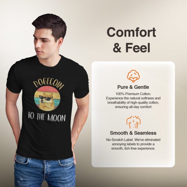 Dogecoin "To The Moon" Crypto T-Shirt - Funny Meme Coin Tee - 100% Cotton - Image 3