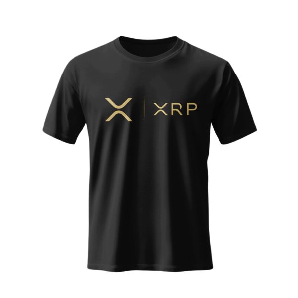XRP Logo T-Shirt - Gold Design Crypto Tee - 100% Cotton