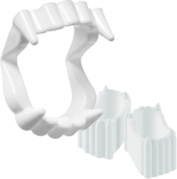 The Dreidel Company Halloween White Teeth Fangs Teeth, Costume, Funny Halloween Dress-Up, Pretend Play Decoration (12-Pack)