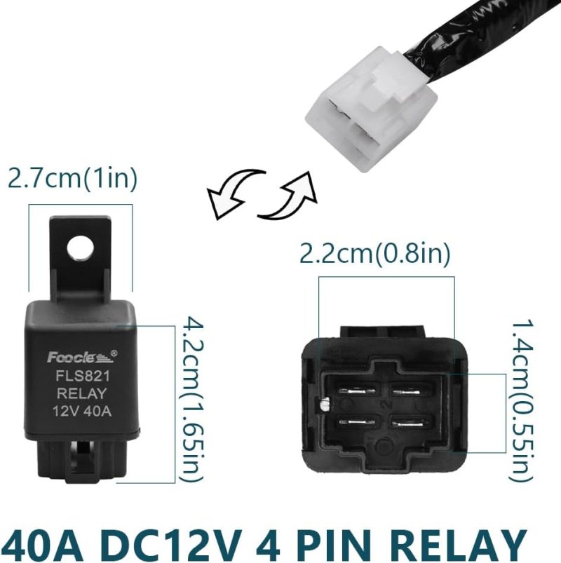 H11 880 881 H9 Fog Light Lamp Wiring Harness Socket Wire Connector With 40A Relay & On/Off Switch Kits Fit For Led Work Lamp Driving Lights Etc - Image 6