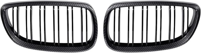 Kit 4Pcs Carbon Fiber Front Bumper Kidney Grill Grille + Mirror Cover Caps For 2006-2010 Bmw E92 E93 Coupe 328I 328Xi 335I 335Xi - Image 2