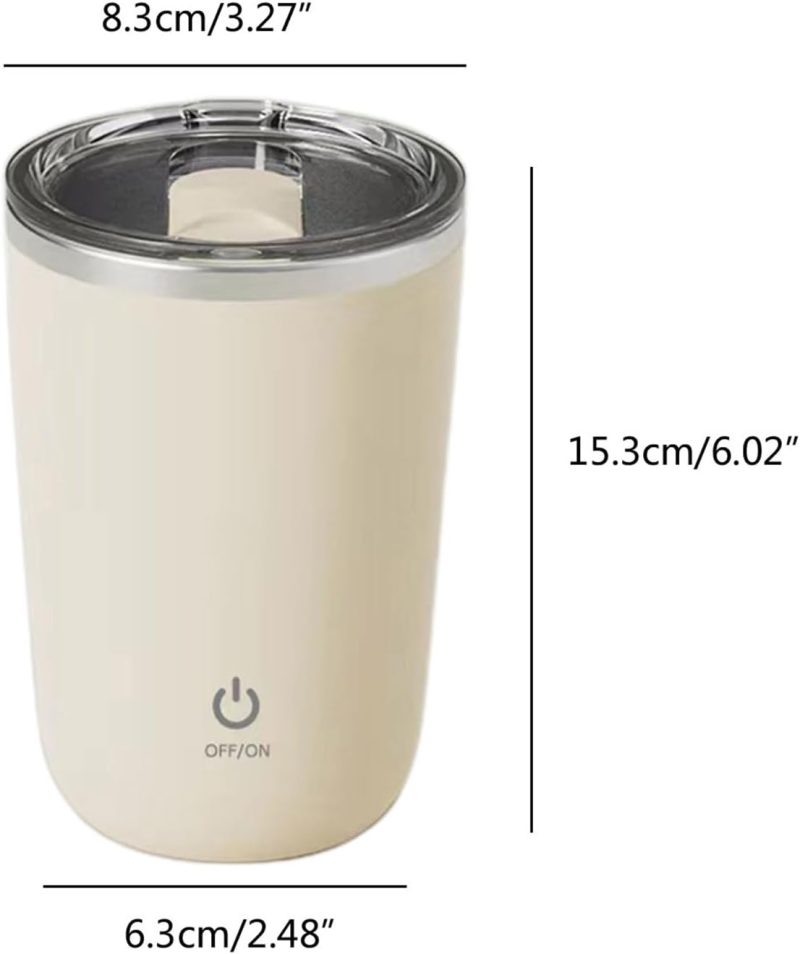 Stainless Steel Cup Electric Coffee Mixing Cups Milk Cup Full Body Stirring Mug Cup Travel - Image 2