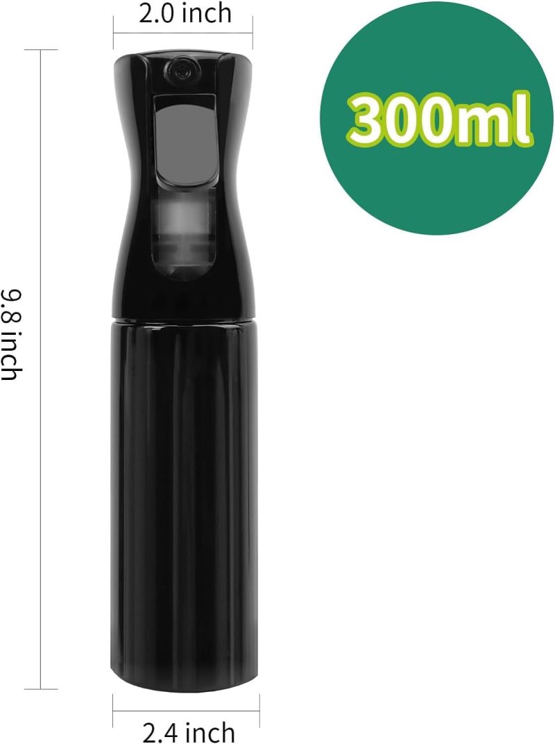Spray Bottle For Hair (10.1Oz/300Ml) - 2 Seconds Of Mist - Empty Ultra Fine Plastic Water Sprayer - Image 2