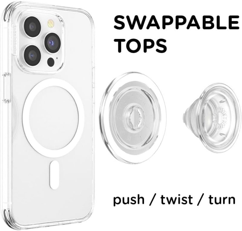 PHONE PopSockets Phone Grip for MagSafe with Kickstand Magnetic Stand Swappable Top Secure... - Image 5