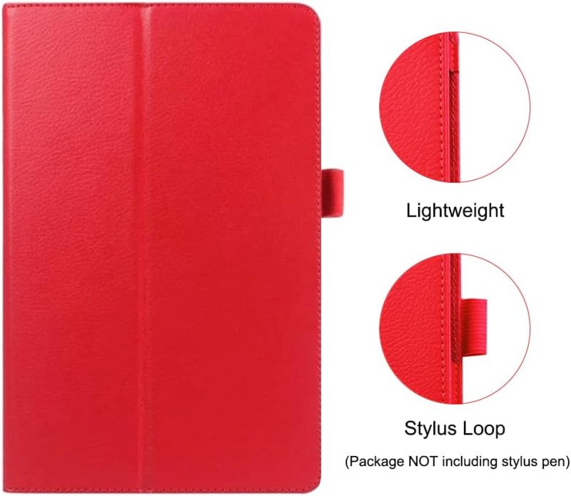 2022 Case for Samsung Galaxy Tab A8 10.5 Inch 2022 Release (Model SM-X200/X205/X207) Folio Stand Cover Protective Case for Galaxy Tab A8 10.5” Tablet 2022 Model - Red - Image 5