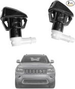 68260443Aa Premium Wiper Washer Nozzles Fit For 2011-2023 Jeep Grand Cherokee Wk2 Wl Windshield Washer Fluid Jet Nozzle | Easy To Install | 2 Pack