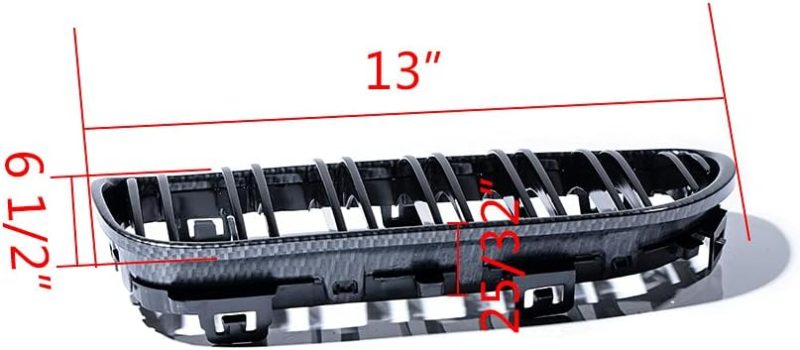 Carbon Fiber Dual Slats Front Kidney Grill + Side Mirror Cover Cap Kit For Bmw E92 E93 2Dr 2011-2013 - Image 4