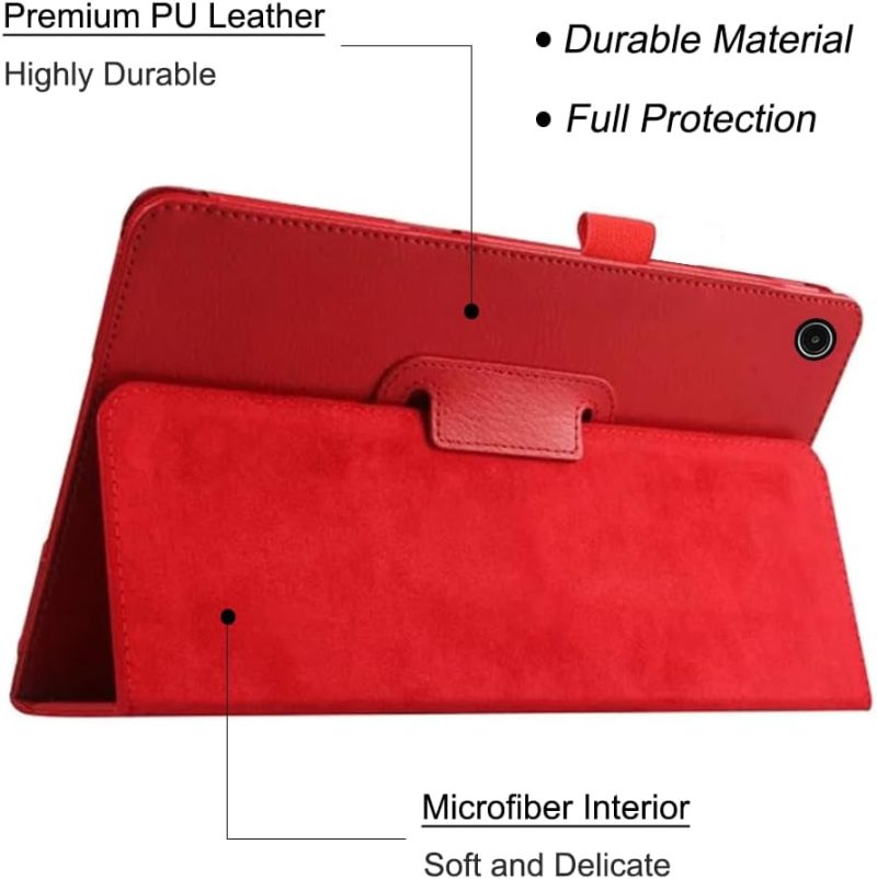 2022 Case for Samsung Galaxy Tab A8 10.5 Inch 2022 Release (Model SM-X200/X205/X207) Folio Stand Cover Protective Case for Galaxy Tab A8 10.5” Tablet 2022 Model - Red - Image 2