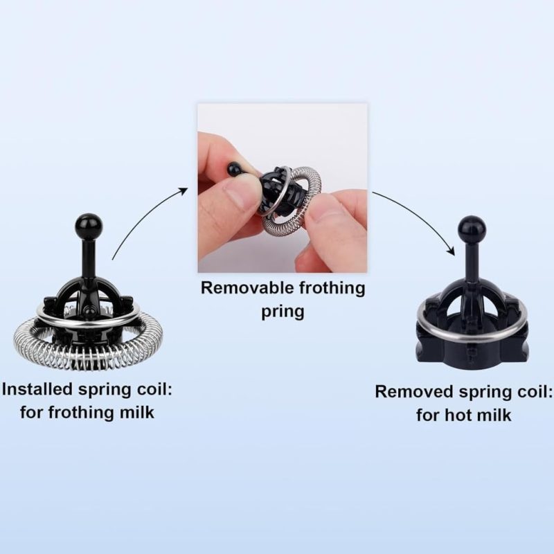Electric Milk Frother Replacement Components With Whisks And Lid Frothing Device Attachments Milk Frother Accessories - Image 5