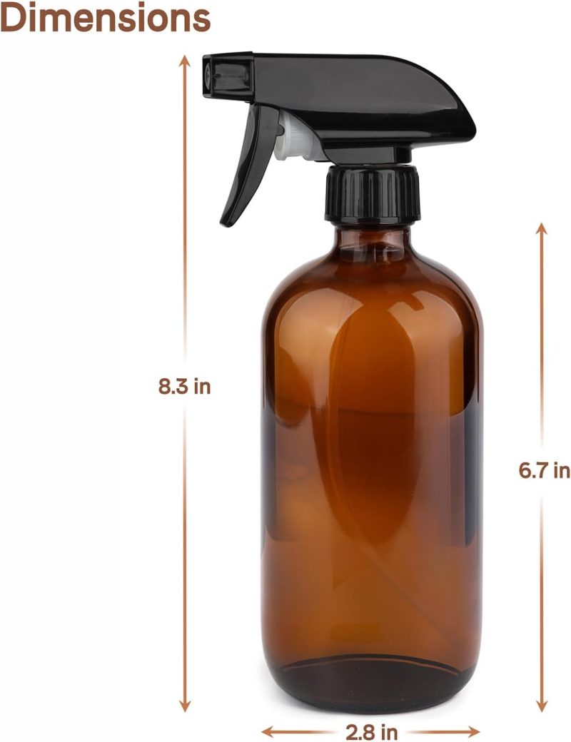 Gling 16 Oz 2 Pack Amber Glass Spray Bottles - Image 3