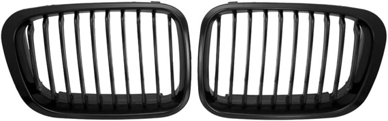 Matte Black Front Bumper Kidney Grill + Carbon Fiber Side Mirror Cover Kit For 1998-2001 Bmw E46 3-Series 320I 323I 325I 328I 330I Sedan 4-Doors - Image 4