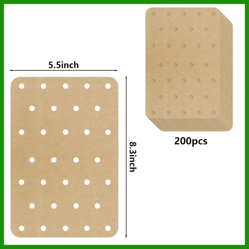 200 Sheets Air Fryer Disposable Paper Liner Compatible With Ninja Dz201/Dz401 Dual Airfryer Baking - Image 2