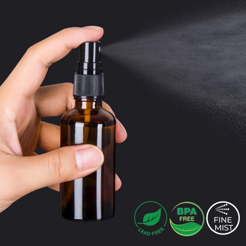 2Oz Amber Glass Spray Bottles For Essential Oils - Image 2