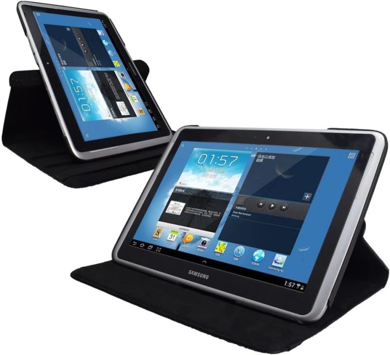 2012 Case for Samsung Galaxy Note 10.1(2012 Old Model) GT-N8000/N8010 Tablet Cover Synthetic Leather Folio Cover for N8013 N8020 N8005 Stand Case (Black) - Black - Image 4