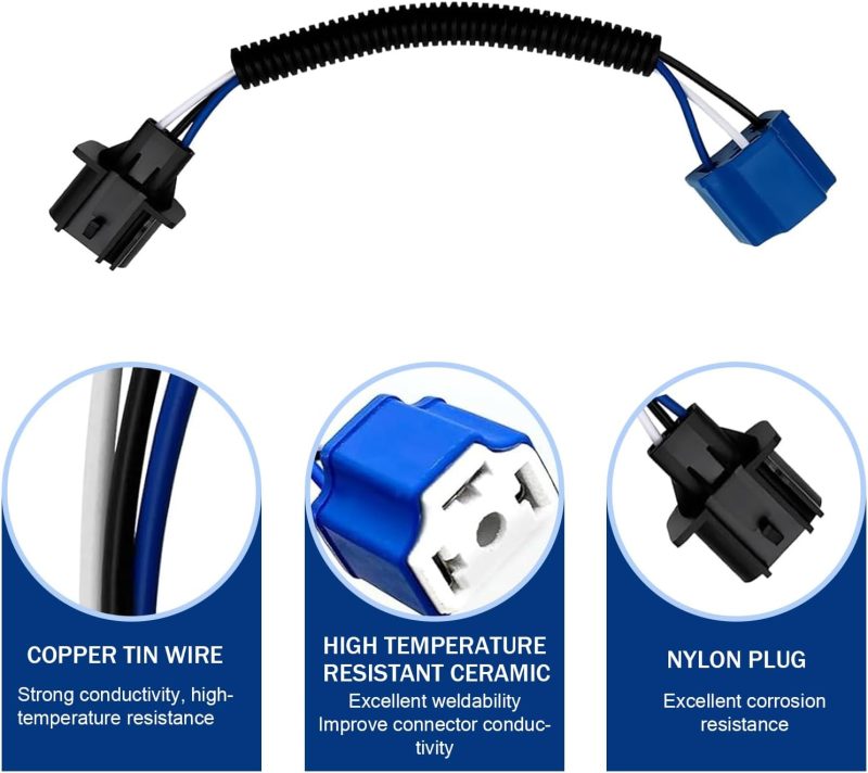 2 Pcs Car H13 Male To H4 Female Adapter - Image 3