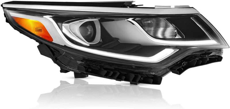 Compatible With 2019 2020 Kia Optima Headlight Replacement For 92102-D5550 With Halogen Bulbs & Led Daytime Running Lamp (Passenger Side) - Image 2