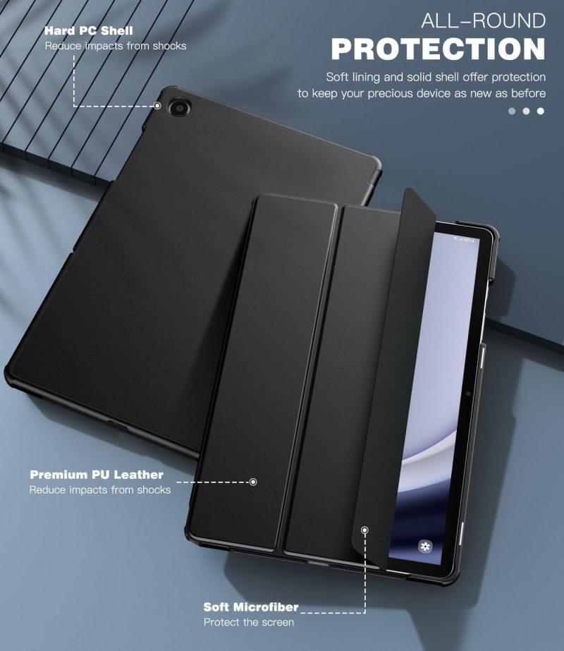 2023 TiMOVO Case for Samsung Galaxy Tab A9+/A9 Plus 11 Inch 2023 Slim Lightweight Stand Hard Back Shell Protective Cover for Galaxy Tab A9+ Tablet SM-X210/X216/X218 Auto Wake/Sleep Black - Image 6