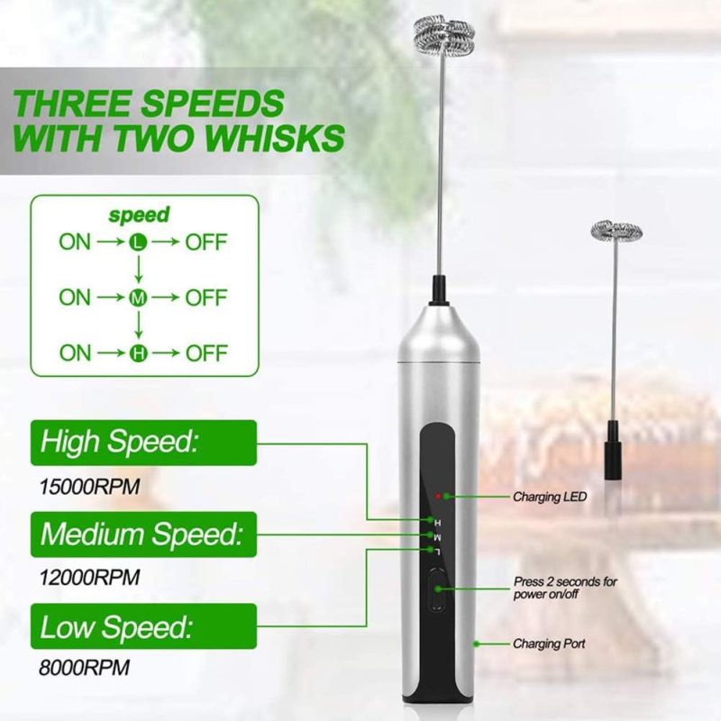 Handheld Electric Usb Charging Eggbeater Milk Frother - Image 4
