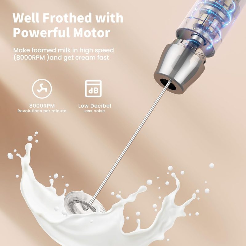 Maestri House Rechargeable Milk Frother With 3 Heads - Image 4