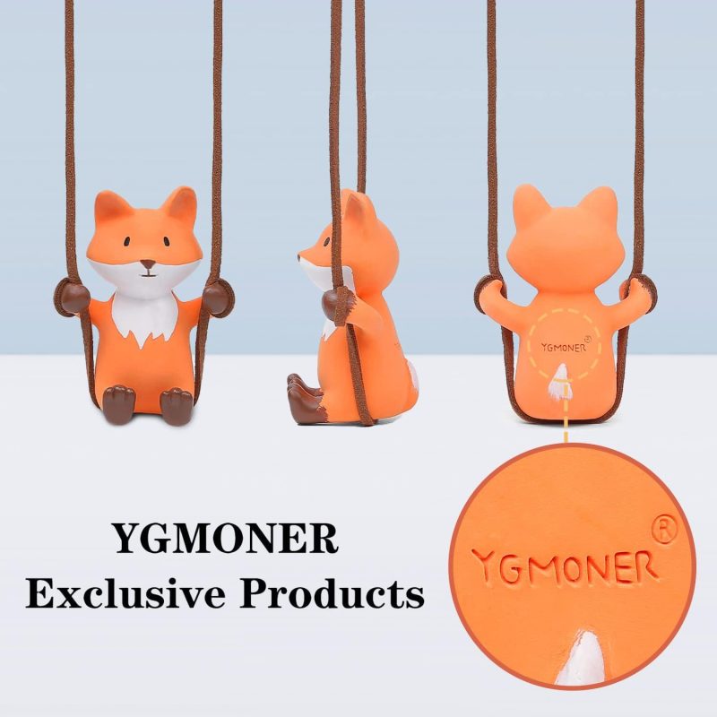 Ygmoner Cute Swinging Fox Car Rear View Mirror Hanging Accessories Funny Car Interior Decor Gifts For Women Men (Fox) - Image 4